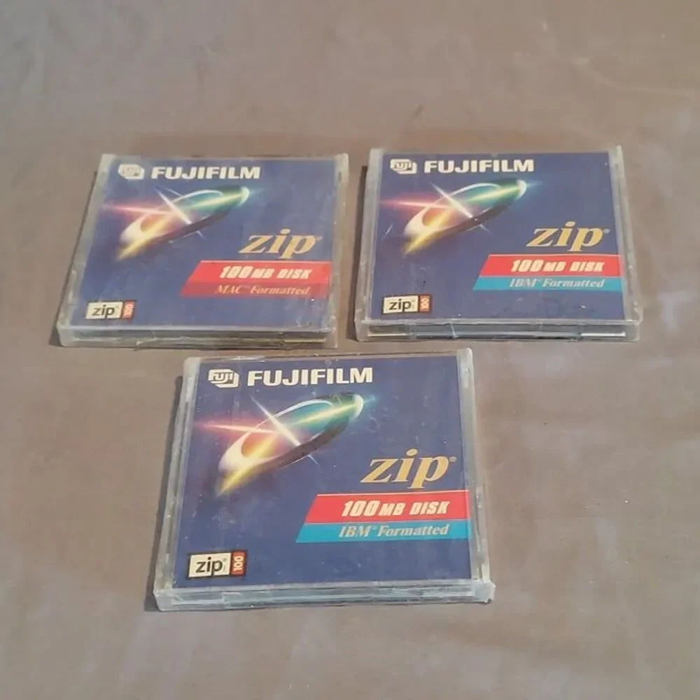 NEW FUJIFILM ZIP 100 DISK IBM & MAC Formatted - 100MB - PACK OF 3